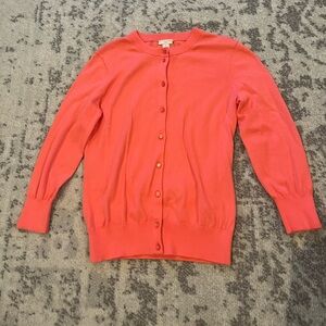 J crew peach pima cotton cardigan